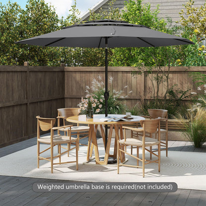 Heavy Duty 8 Ribs Patio Umbrella with Crank Handle and Tilt Function