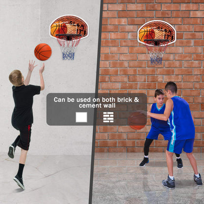 Indoor Outdoor Wall Mounted Basketball Hoop for Kids Adults