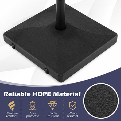 40KG Patio Parasol Base, Water and Sand Fillable Umbrella Stand