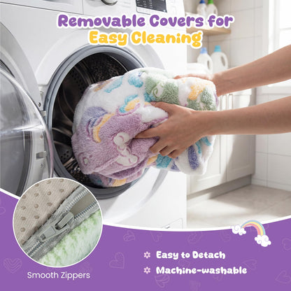 Glow In the Dark Kids Couch with Washable Zippered Covers and Extra Pillow