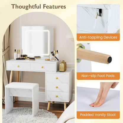 Vanity Desk Makeup Vanity Set with 3 Lighting Modes