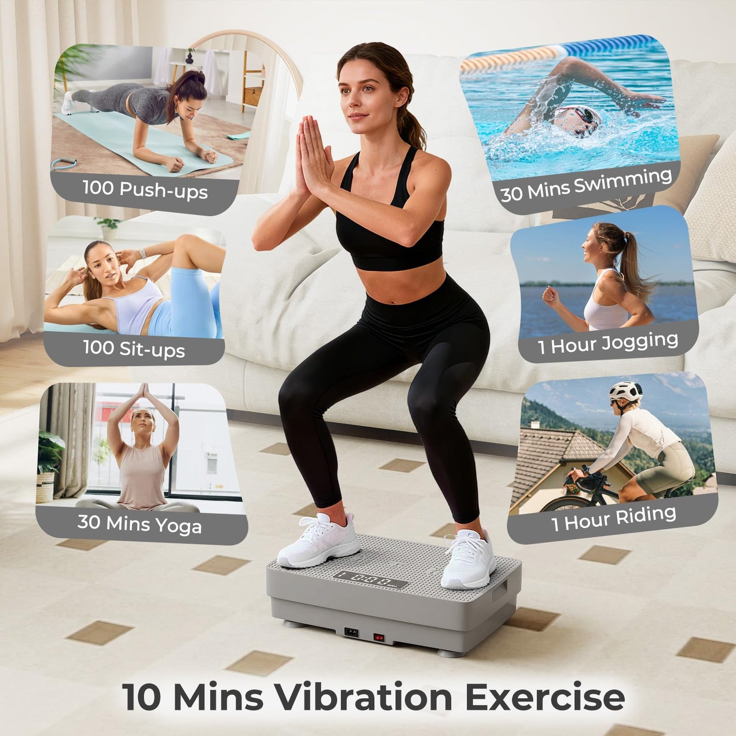 Vibration Plate Exercise Machine with Gravity Sensor and Remote Control
