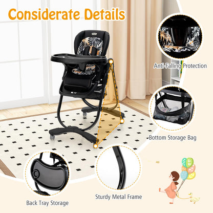 Adjustable & Folding Baby Highchair with Lockable Wheels