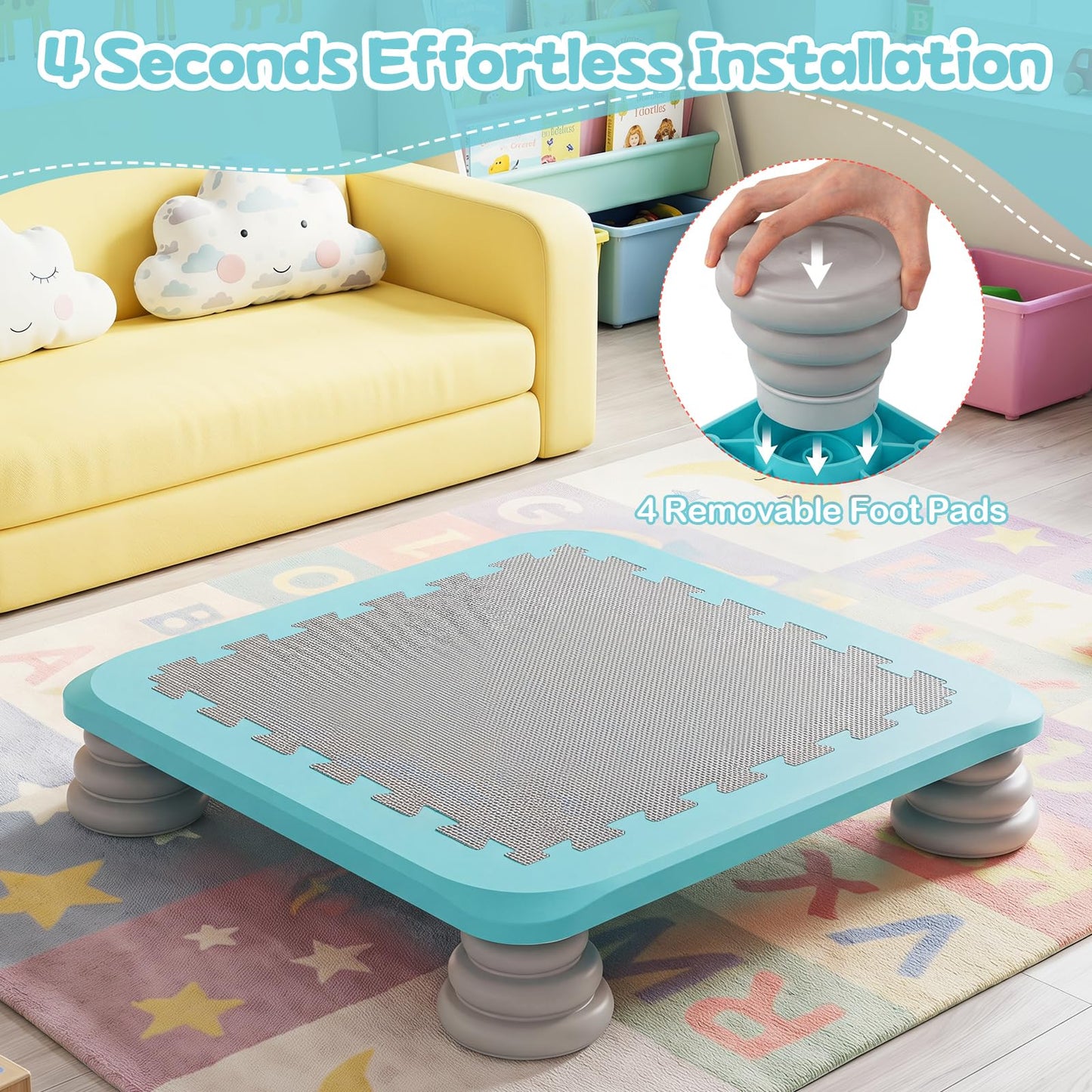 Mini Trampoline for Kids, 65cm Trampoline Bouncing Board