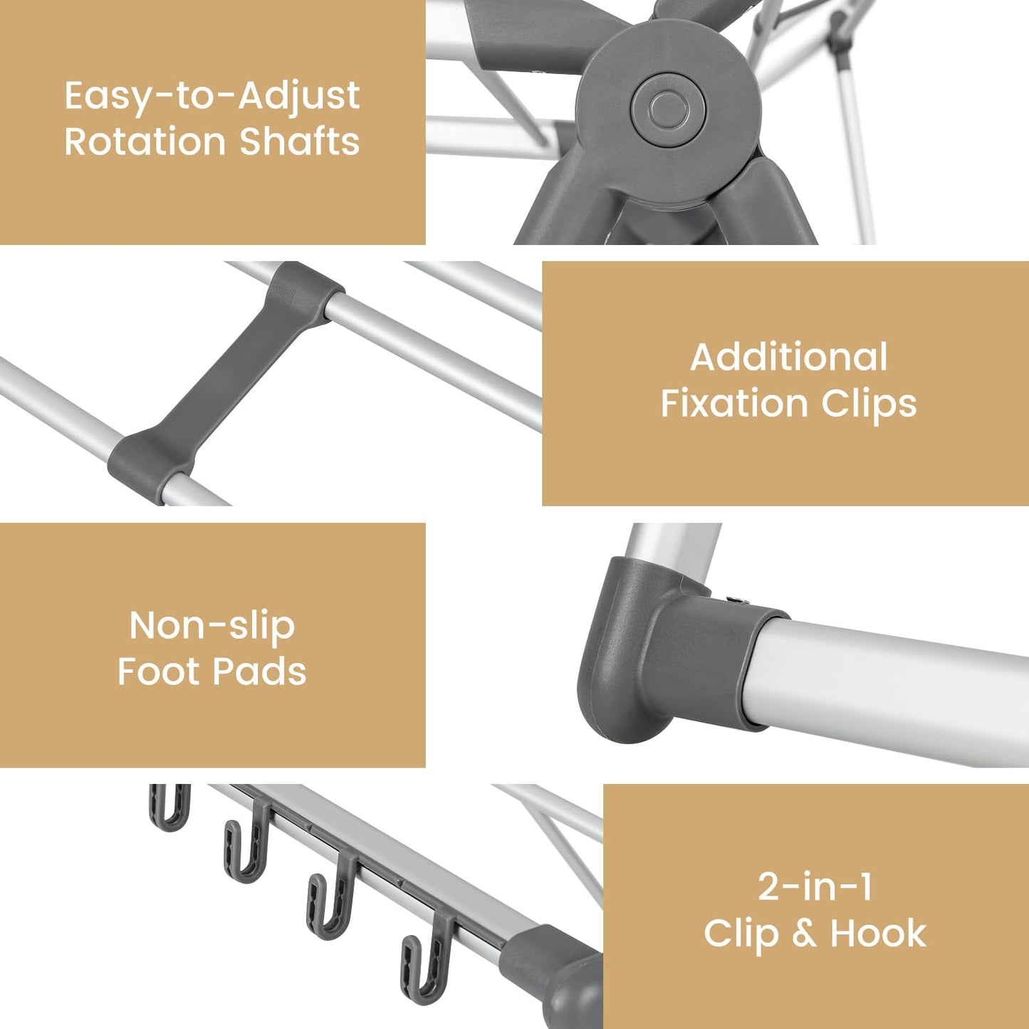 2 Layer Aluminum Folding Clothes Drying Rack