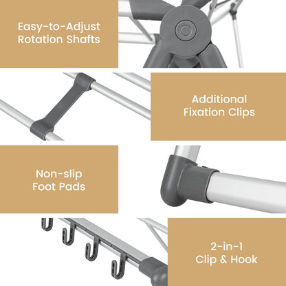 2 Layer Aluminum Folding Clothes Drying Rack