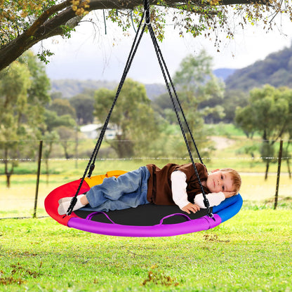 40" Saucer Tree Swing, Flying Nest Swing with Handle & Pillow