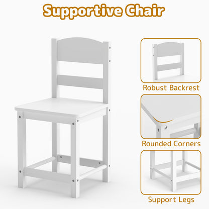 Wooden Kids Desk and Chair Set, Children Table and Chair with Pegboard