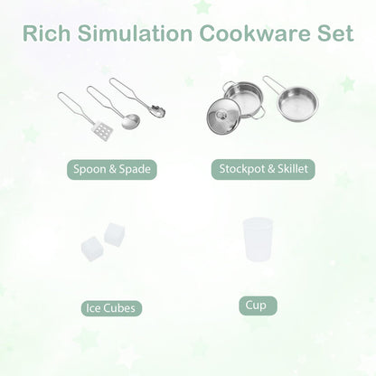 Kids Pretend Kitchen Playset with Stove and Ice Maker