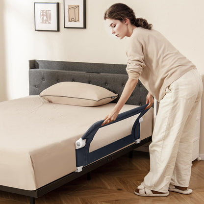 Foldable Toddler Bed Rail with Removable Oxford Cover