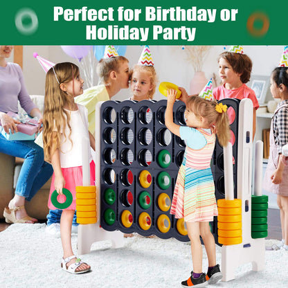Four in A Row Game Set with 42 Jumbo Rings & Quick-Release Slider