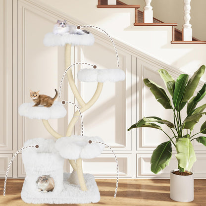 162cm Multi-Level Cats Climbing Tower with Condo for Indoor Kittens