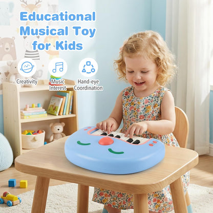 13-Key Kids Piano Keyboard Interactive Toy Digital Piano with Smiling Face