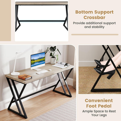 Home Office X Shaped Gaming Working Desk with Crossbar