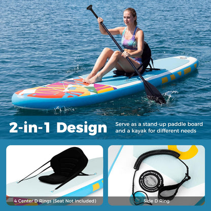 Inflatable Stand Up Paddle Board, 6" Thick SUP with Adjustable Aluminium Paddle