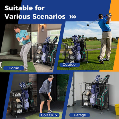 5-In-1 Golf Bag Storage Organizer with Storage Basket