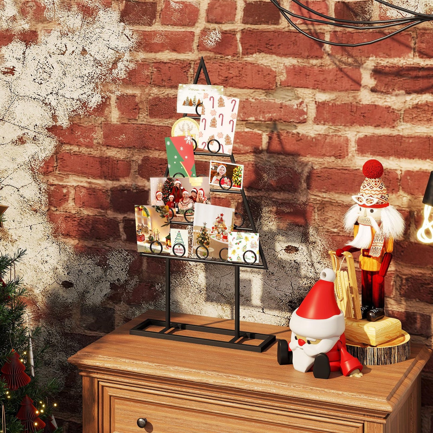 2 Pack Christmas Tree Photo Holder with 36 Round Clips