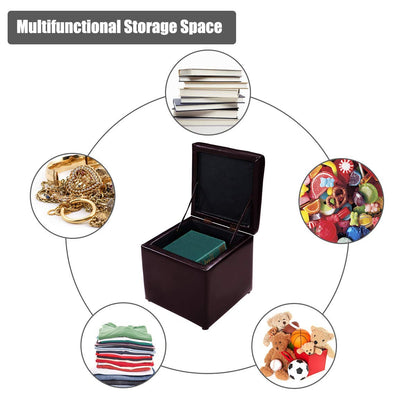 High Quality PU Leather Cube Ottoman Storage Seat