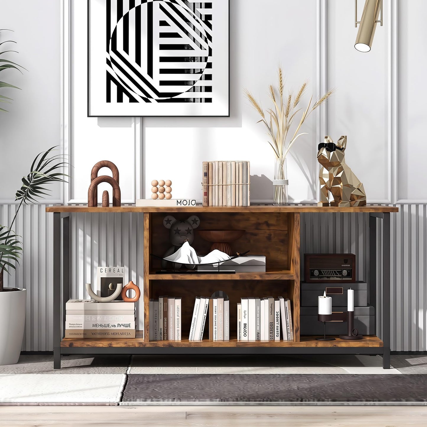 TV Stand Cabinet for 50 Inch TVs, with Power Outlets