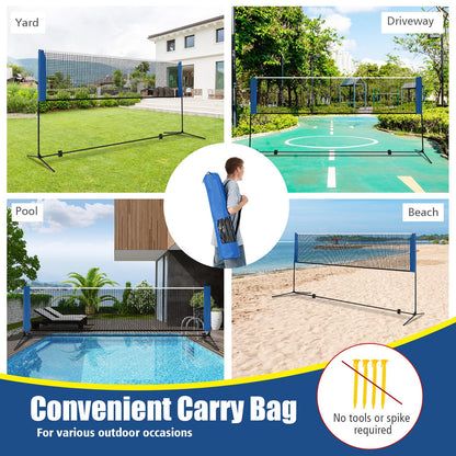 Adjustable Badminton Net Set for Backyard Driveway Beach Portable