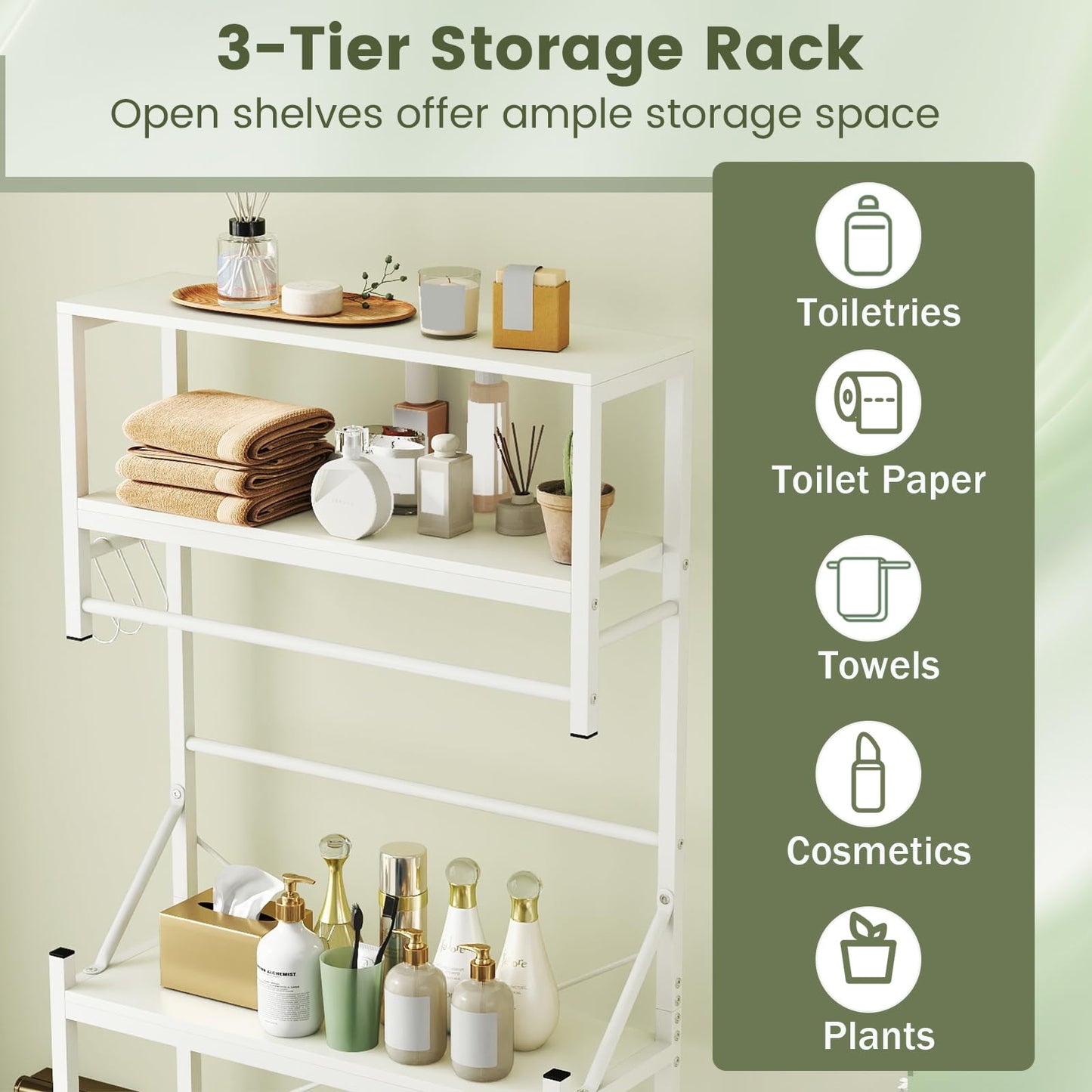 Freestanding Bathroom Space Saver Toilet Organizer