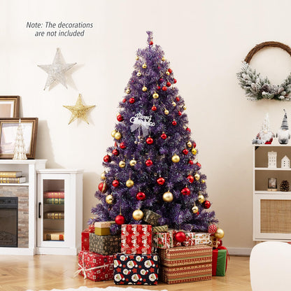 6 FT Artificial Xmas Tree with 688 Branch Tips and 250 Warm White LED Lights