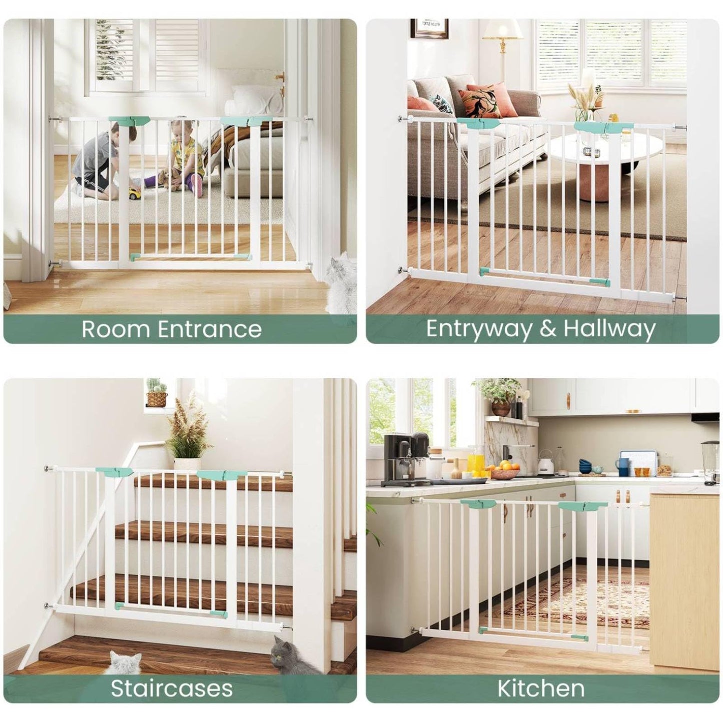 Wide Baby Safety Gate Fits 80-123 CM Openings