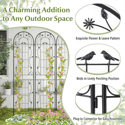 2/4 Pack Garden Trellis, 180/220 x 50cm Galvanized Steel Trellis for Climbing Plants