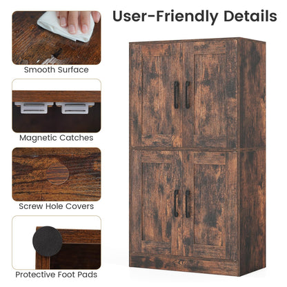 Floor Storage Cabinet with Doors and Adjustable Shelves