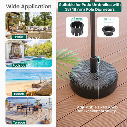 30KG Water and Sand Fillable Umbrella Stand with Built-in Handle