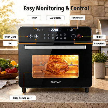 22 L 1800W Air Fryer Toaster Oven Combo 12-in-1 Convection Countertop Oven