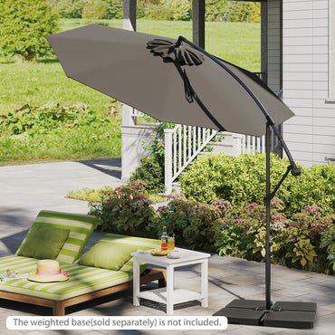 295 cm Patio Offset Umbrella with Easy Tilt Adjustment and Crossed Base