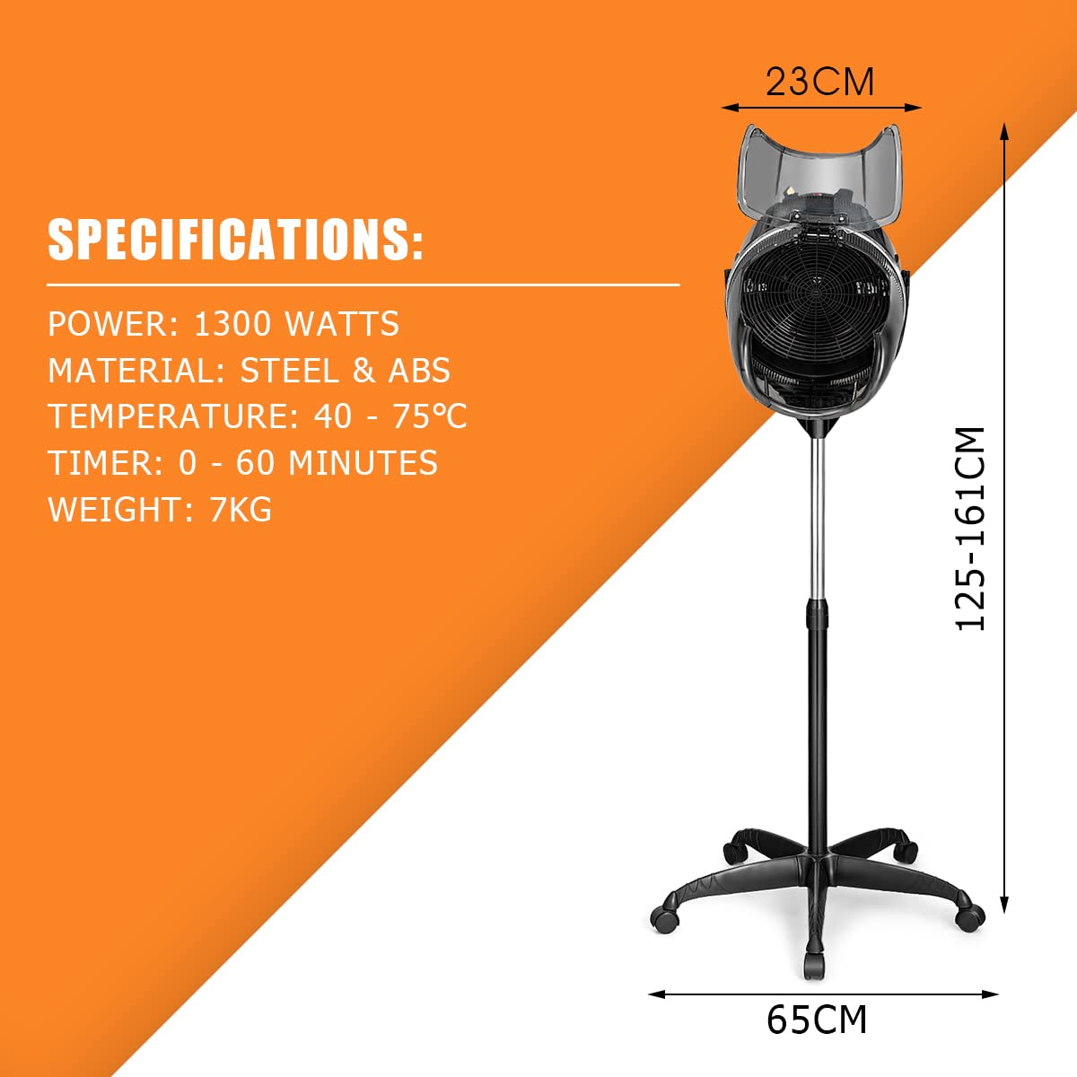 Portable Salon Hood Hairdryer with Stand