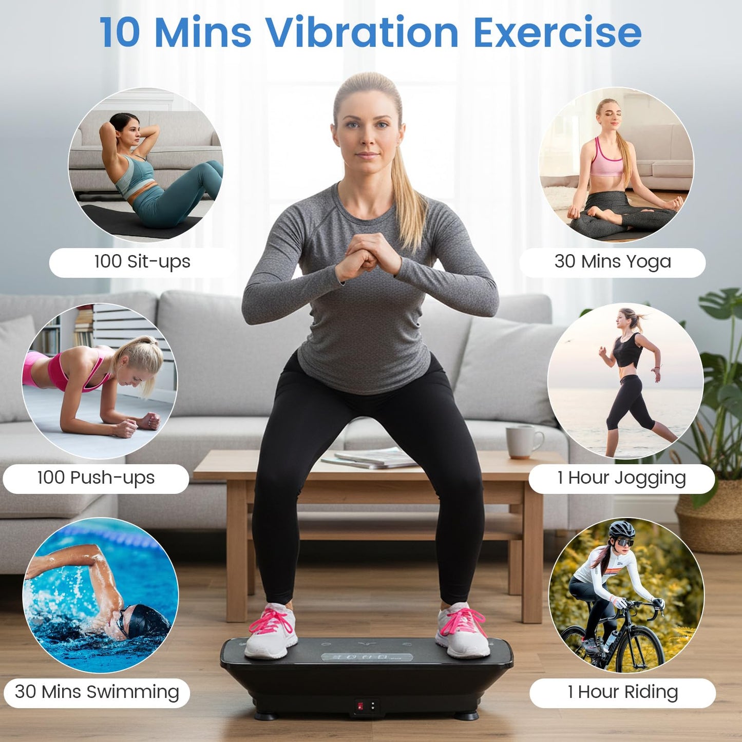 Vibration Plate Exercise Machine with Gravity Sensor for Home