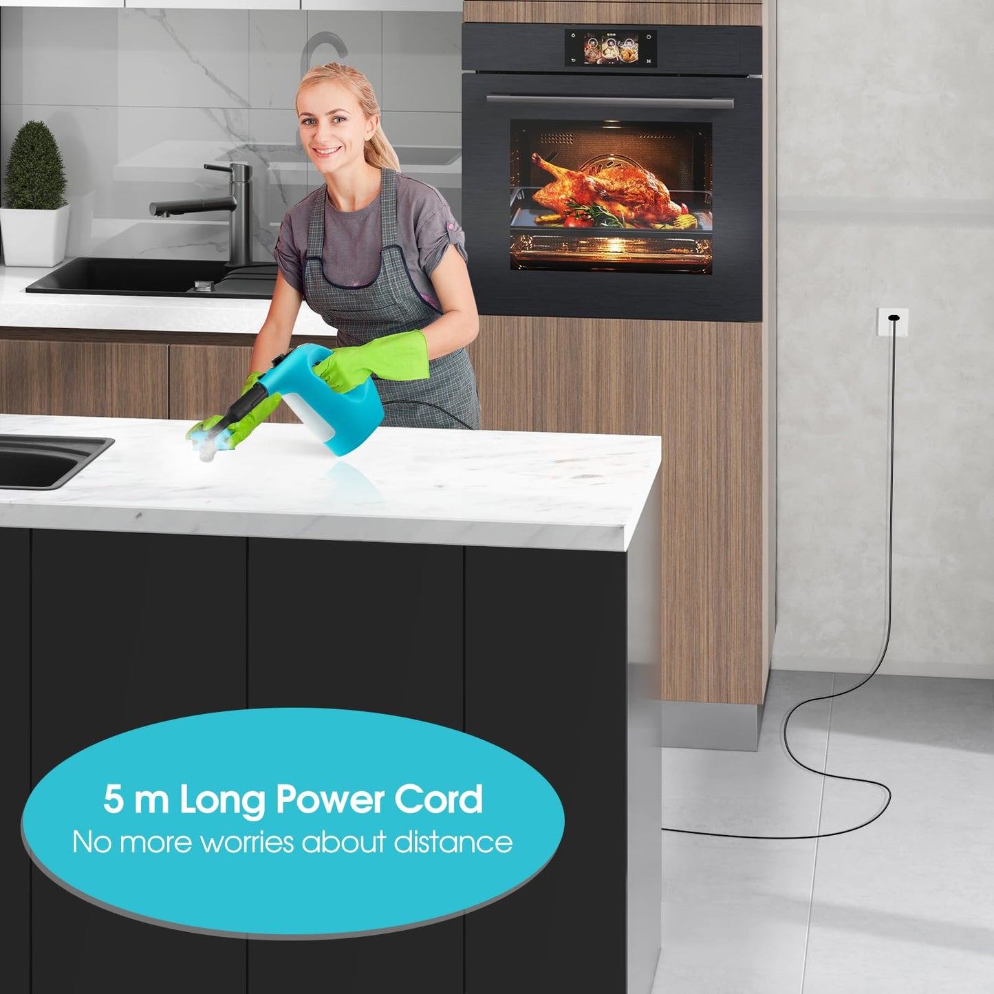 Multi-Surface Handheld Steam Cleaner with Safety Lock