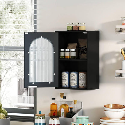 Bathroom Wall Cabinet, Wall-Mounted Wooden Storage Cupboard
