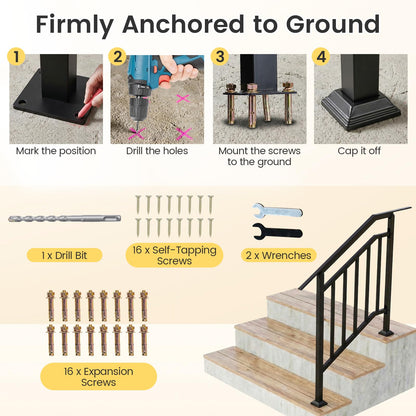2 Pack Outdoor Handrails for Stairs