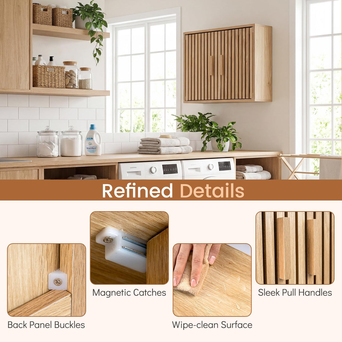 Bathroom Wall Cabinet, Wooden Over the Toilet Storage Organizer