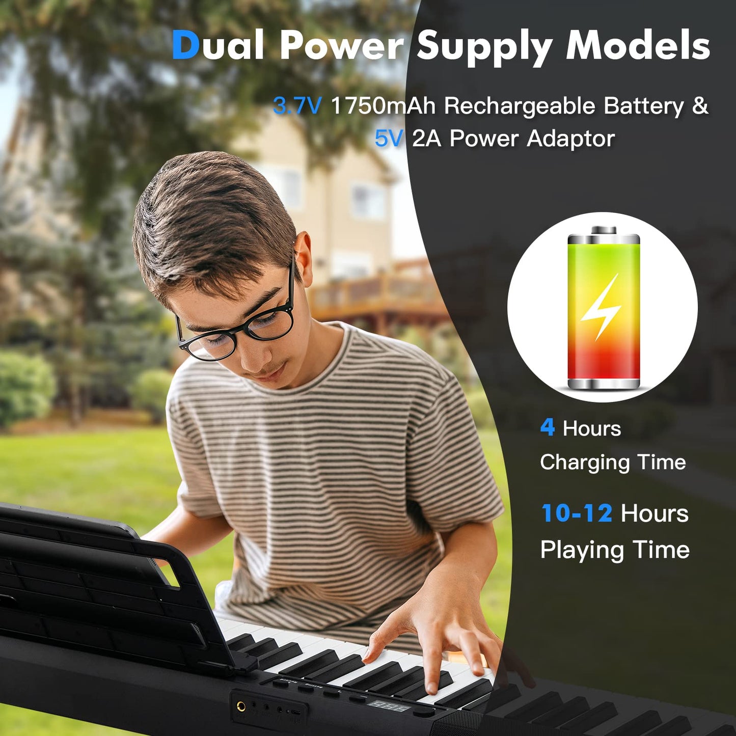 88 Key Electronic Keyboard with Storage Bag for Kids and Adults