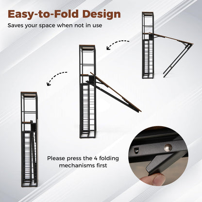 Bar Table with Foldable Tabletop for Dining Room and Living Room
