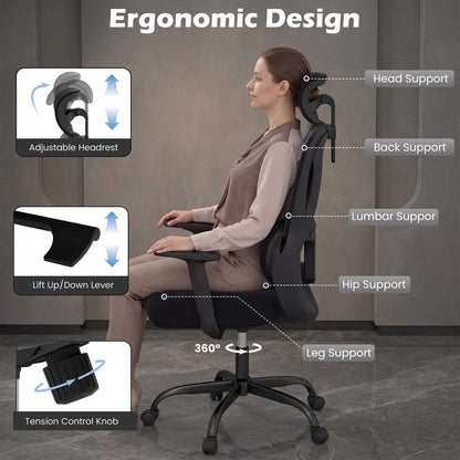 Ergonomic Office Chair, High Back Swivel Computer Desk Chair