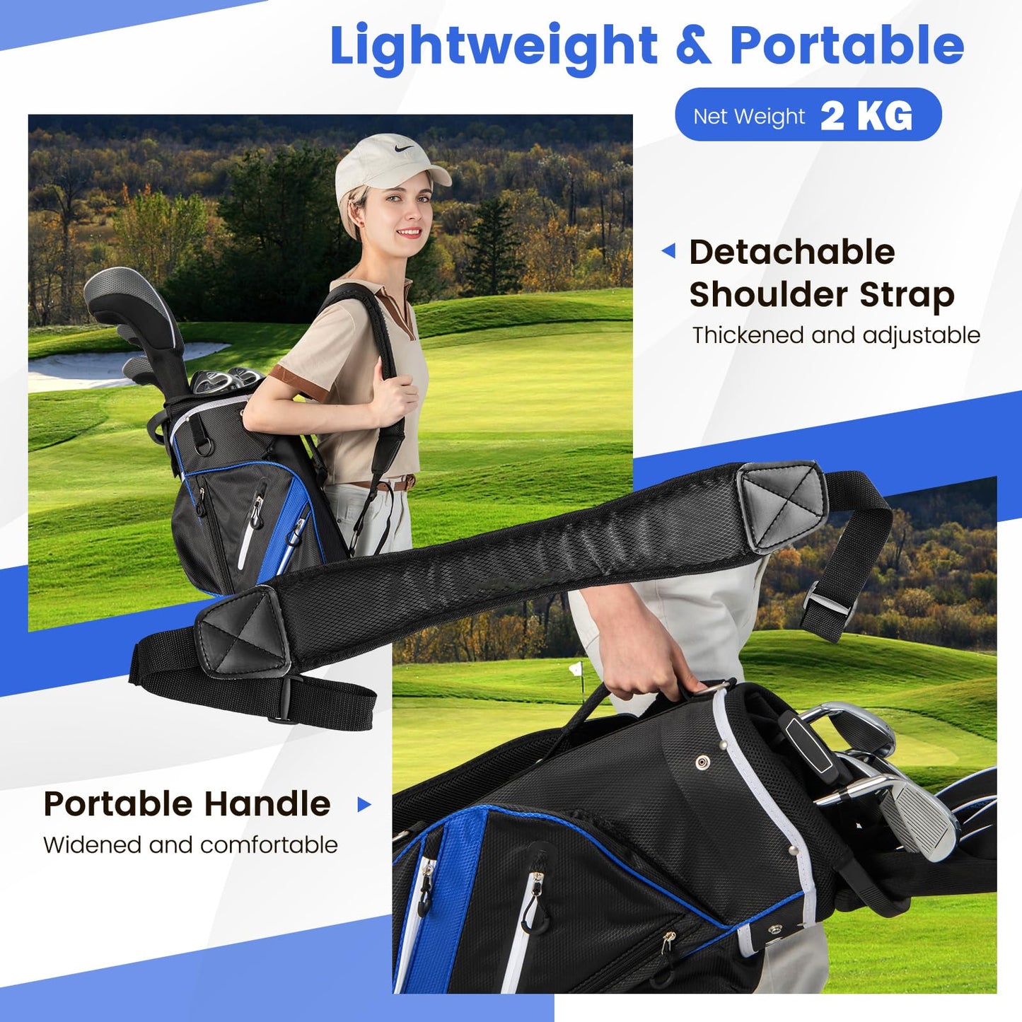 Golf Cart Bag, Golf Trolley Bag with 14 Way Dividers, Cooler Bag