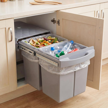 40L Built-in Pull Out Trash Can Under Cabinet Under Sink