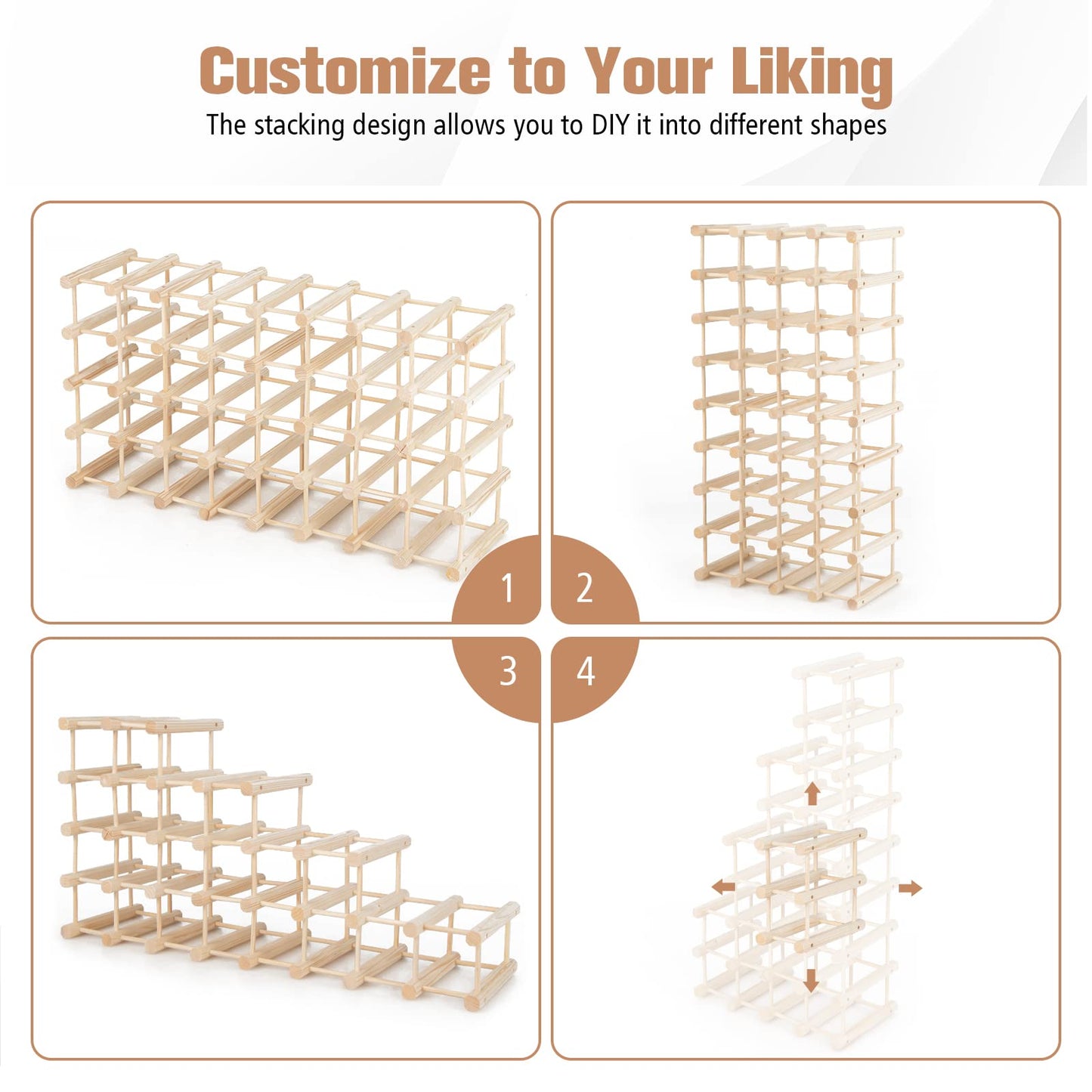36 Bottle Wine Rack for Home Bar Pantry