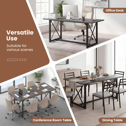 180 CM Conference Table for 6-8 People with Heavy-Duty Metal Frame