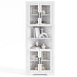 171cm Tall Space-saving Corner Cabinet with 4 Tempered Glass Doors and Adjustable Shelves