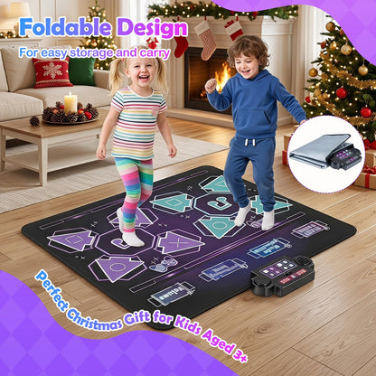 Kids Dance Mat, Electronic Play Mat with 4 Game Modes, 3 LED Speeds