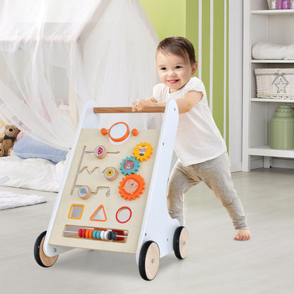 Toddler Push Walker with Handle & Rubber Wheels