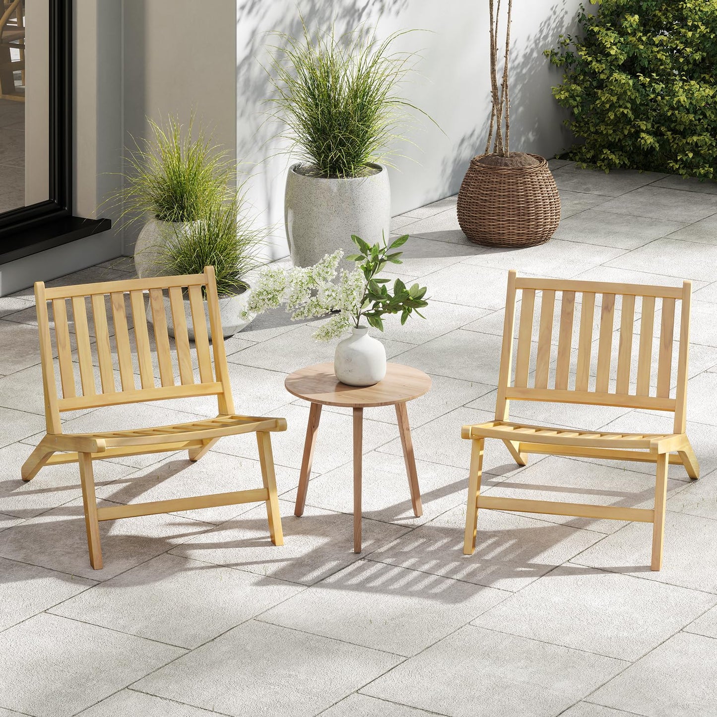 Teak Wood Outdoor Chair for Patio Lawn Garden
