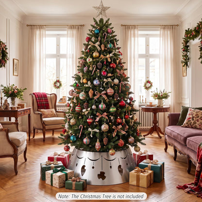 70cm Silver Metal Christmas Tree Collar